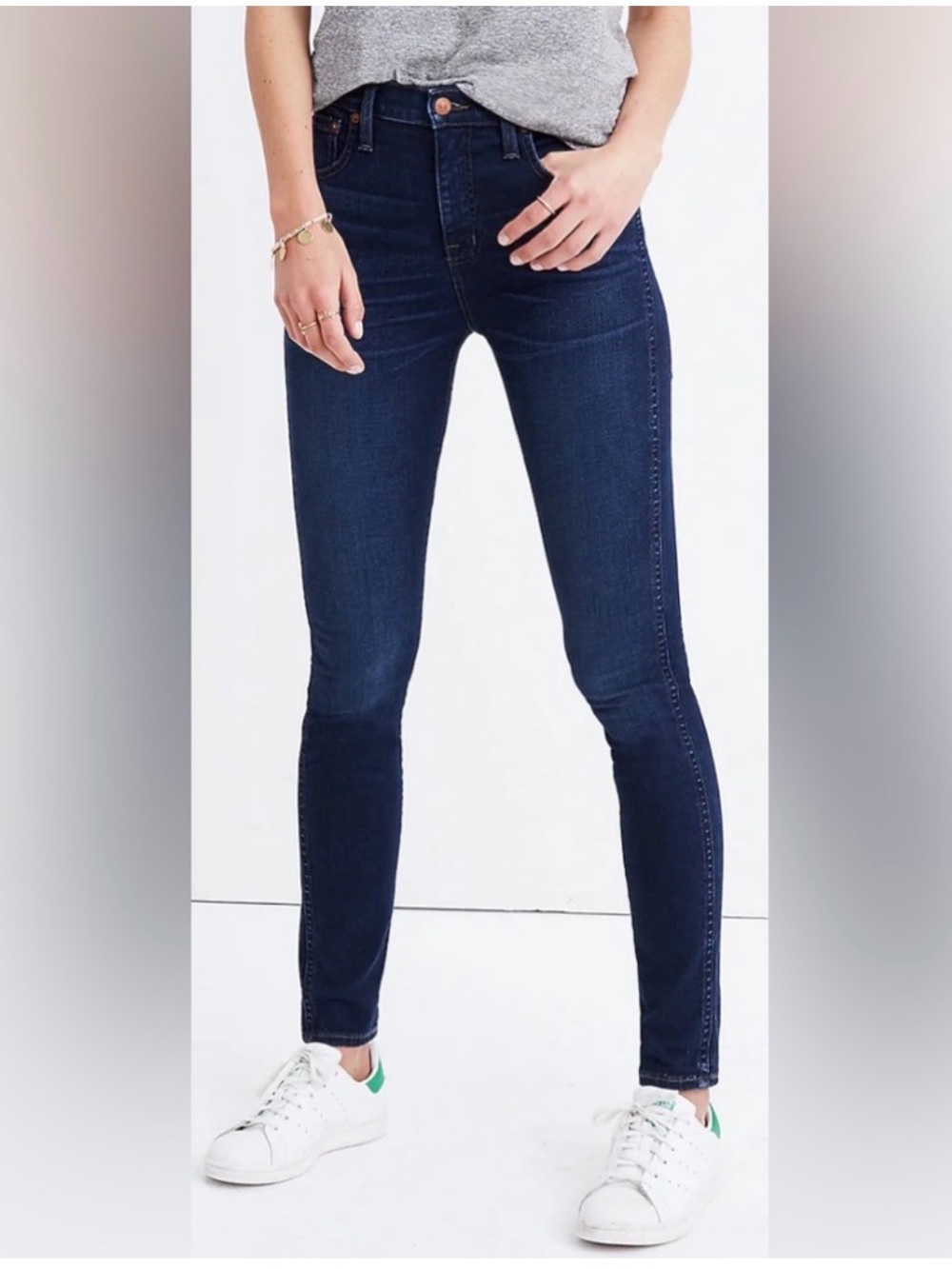 MADEWELL 10” High Rise Skinny Jeans Hayes Dark Wash Size